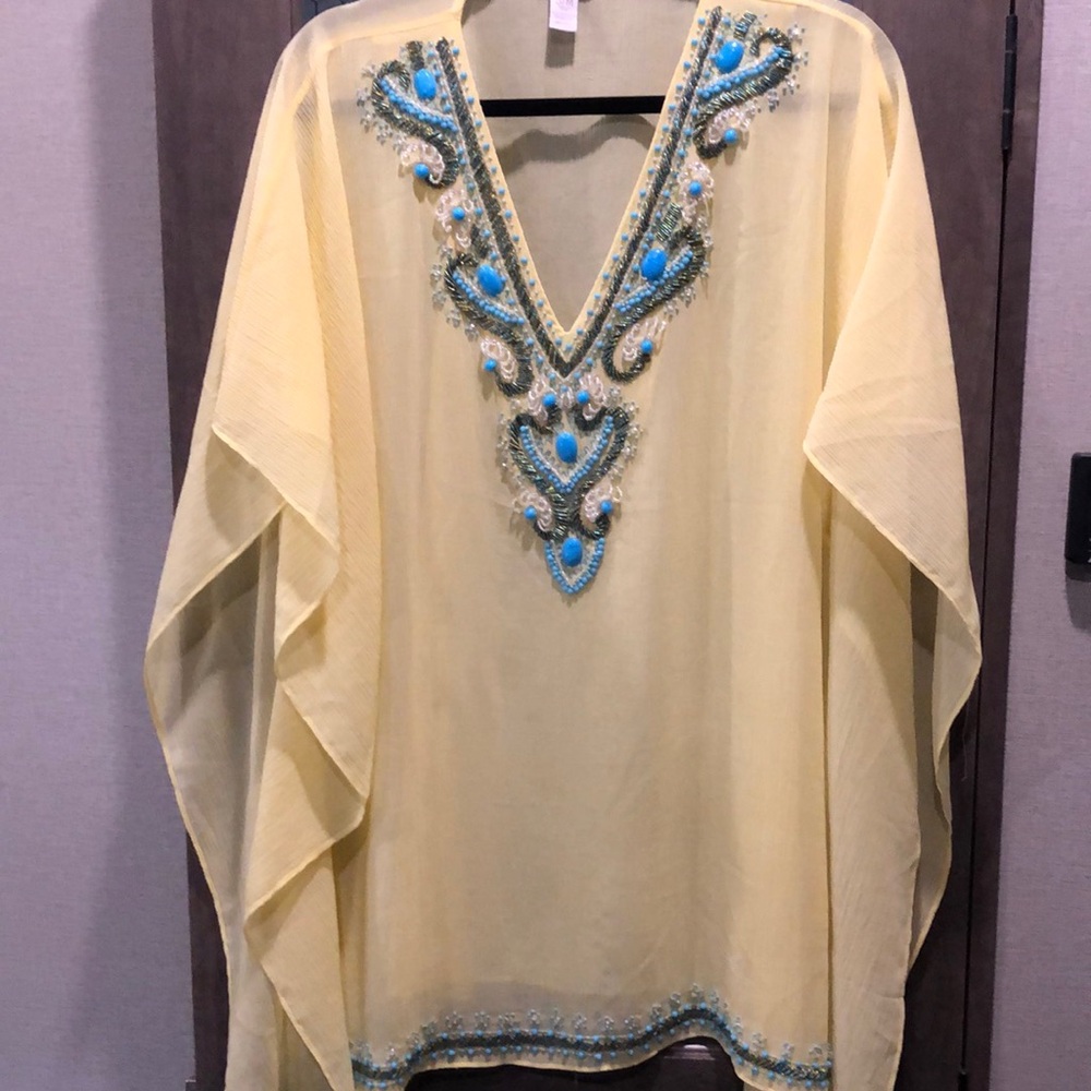 Chico’s size S/M beaded sheer cover up